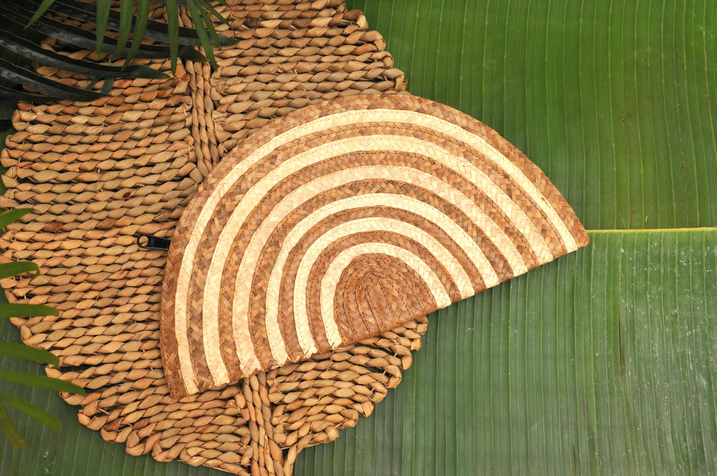 Half Moon Straw Clutch