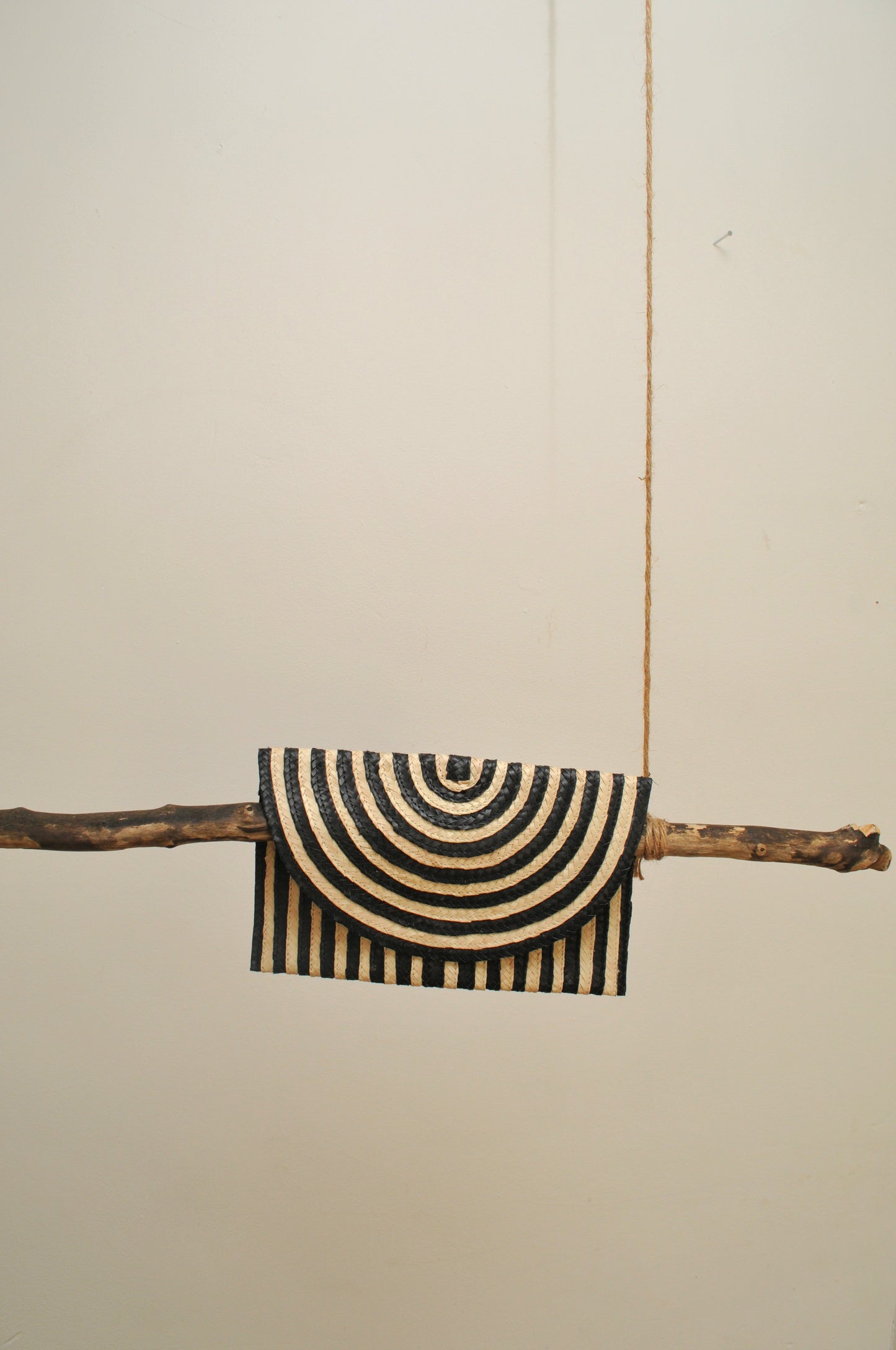 Black Straw Clutch Purse