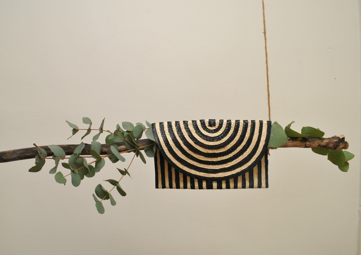 Black Straw Clutch Purse