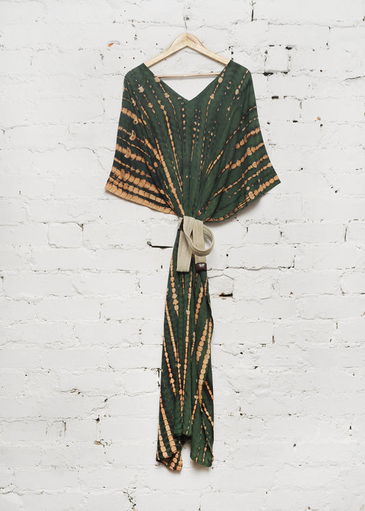 Kaftan Dress in Moss Green