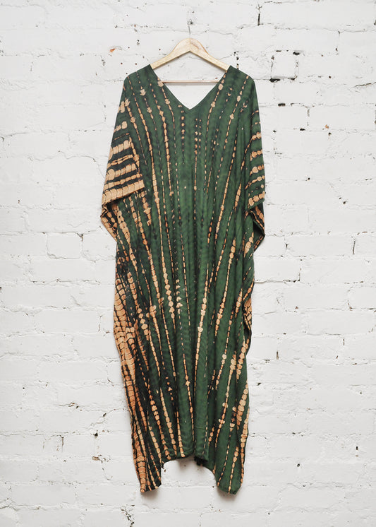 Kaftan Dress in Moss Green