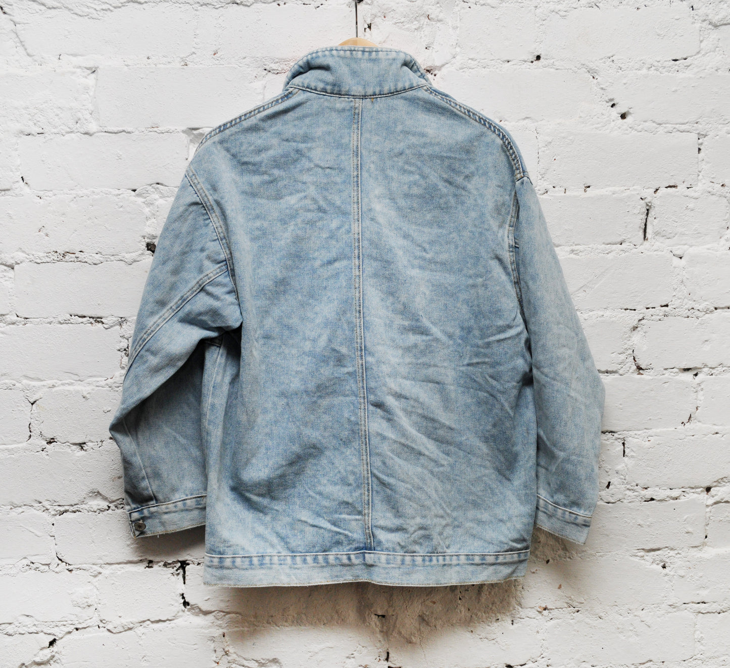 Denim Jacket with Vintage Hill Tribe Textile