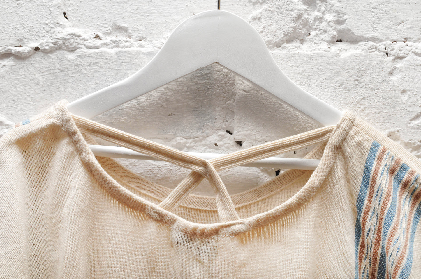 Organic Loom Crop Top with Blue Stripe