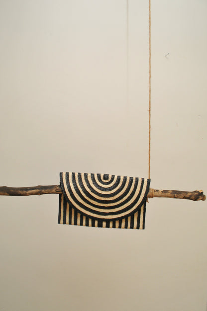 Black Straw Clutch Purse