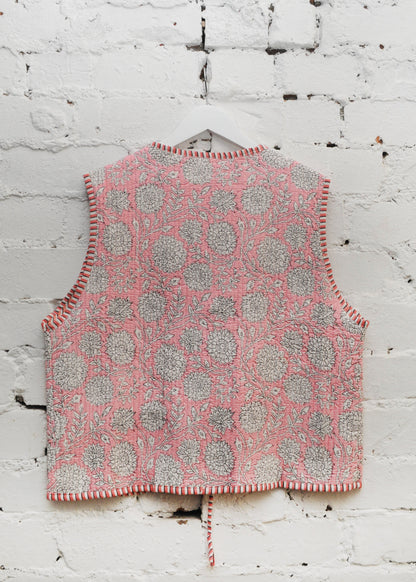 Folk Waistcoat in Pink
