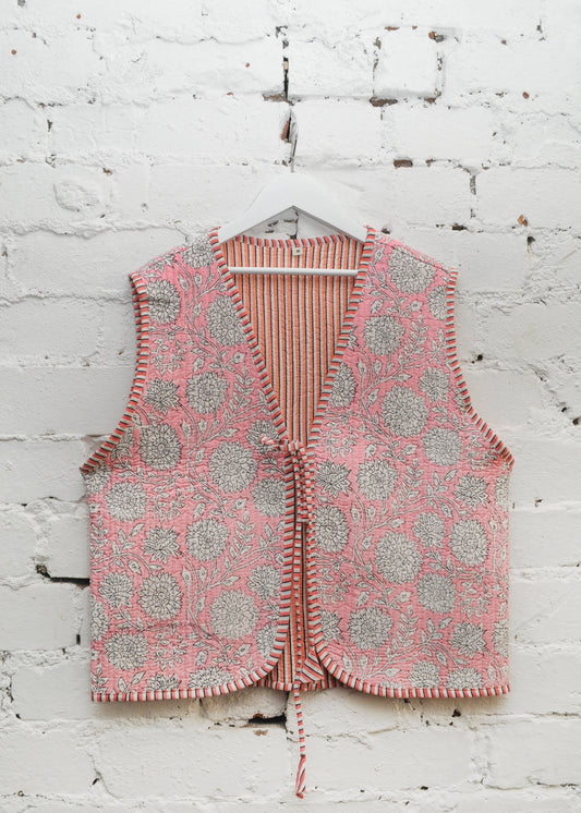 Folk Waistcoat in Pink