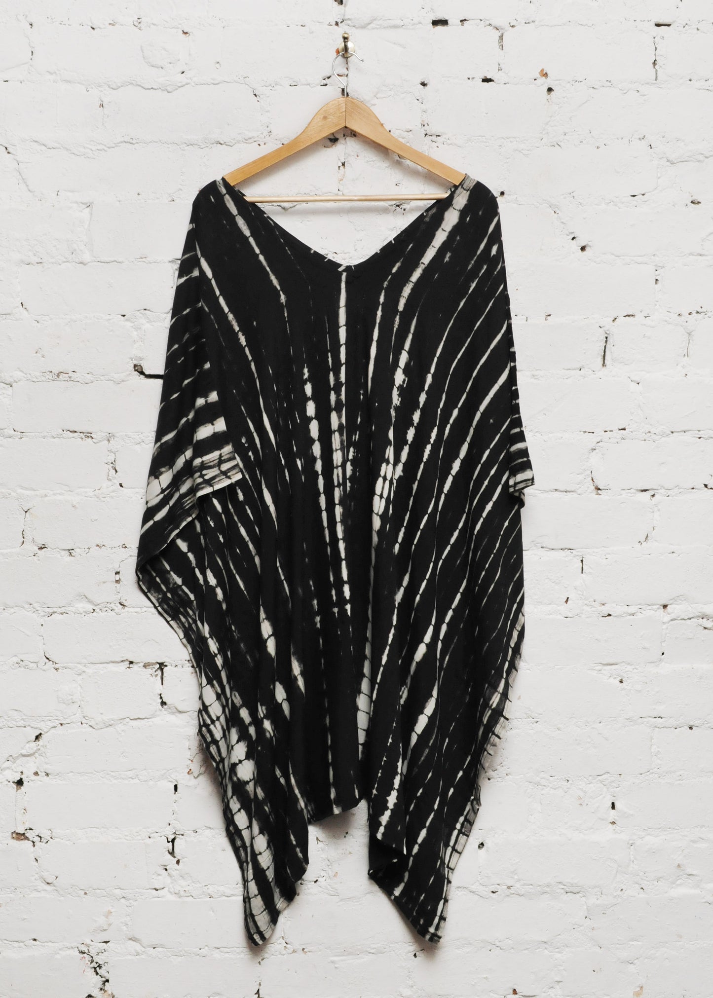 Midi Kaftan Dress in Black & White