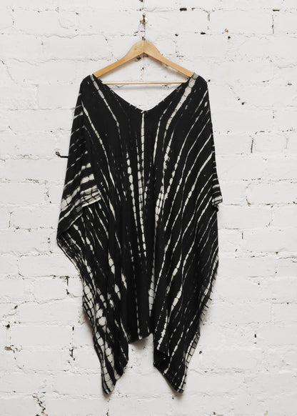 Midi Kaftan Dress in Black & White