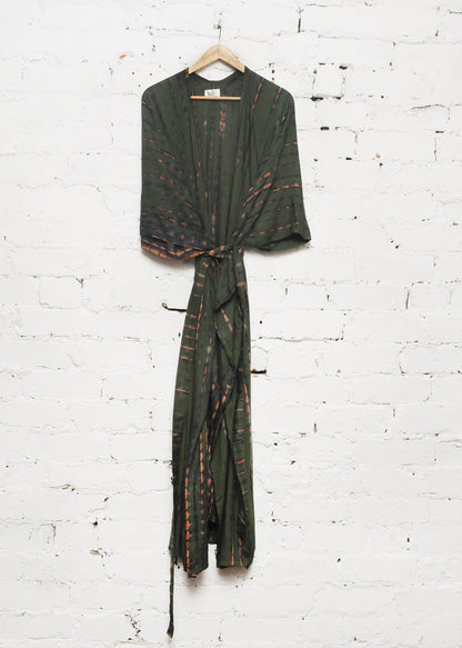 Tie Dye Kimono in Hunter Green