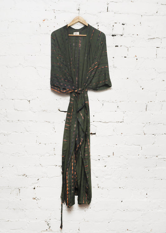 Tie Dye Kimono in Hunter Green