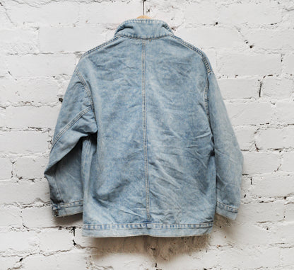 Denim Jacket with Vintage Hill Tribe Textile