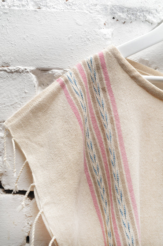 Organic Loom Crop Top with Pink Stripe